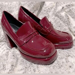 Burgundy Nine West Verge Heel Loafer Size 8 1/2